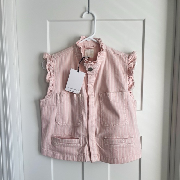 Seventy + Mochi Tops - seventy + mochi Pink and White Vest